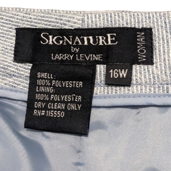 🆕 Signature by Larry Levine Blue/White Dress Pants 16W - Picture 3 of 3
